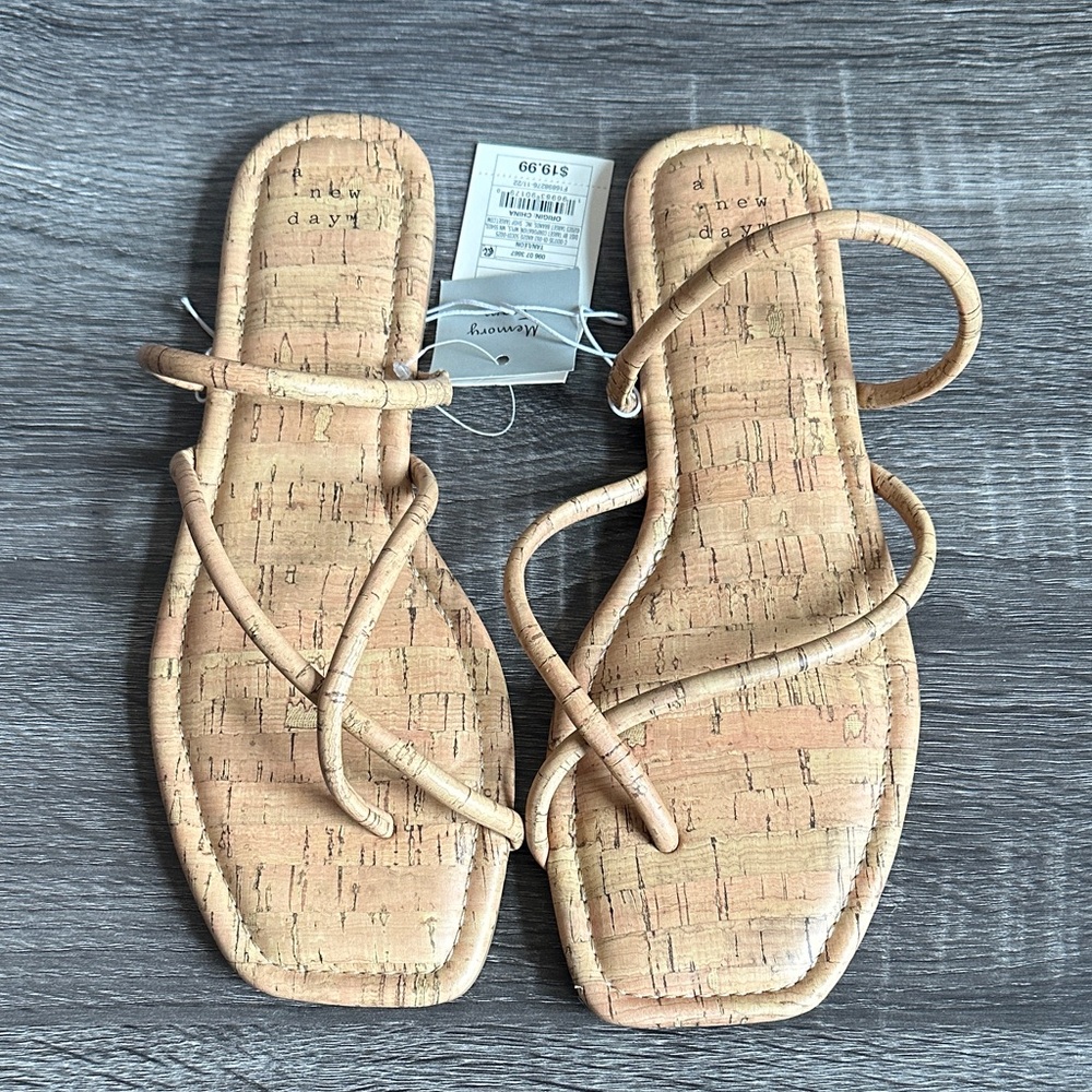 A New Day Cork Tan Sandals